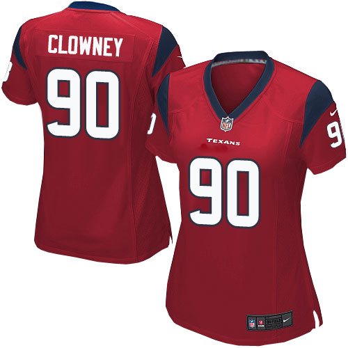 Women's Nike Houston Texans #90 Jadeveon Clowney Game Red Alternate NFL Jersey