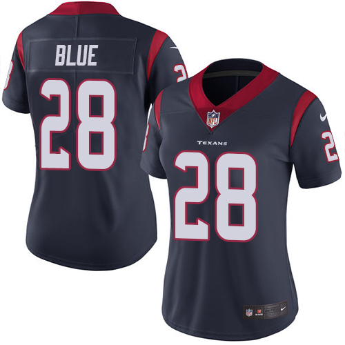 Women's Nike Houston Texans #28 Alfred Blue Navy Blue Team Color Vapor Untouchable Limited Player NFL Jersey
