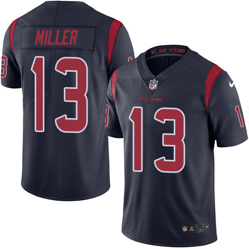 Men's Nike Houston Texans #13 Braxton Miller Elite Navy Blue Rush Vapor Untouchable NFL Jersey