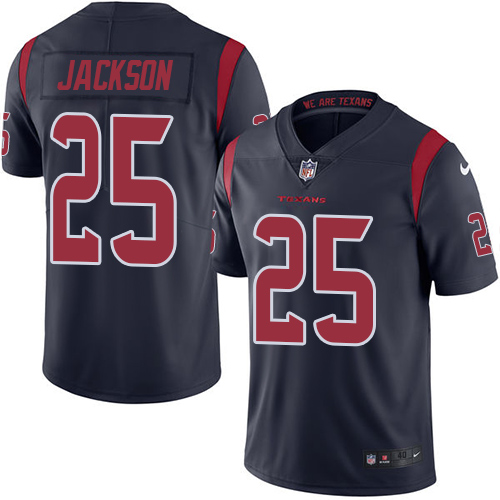 Men's Nike Houston Texans #25 Kareem Jackson Elite Navy Blue Rush Vapor Untouchable NFL Jersey