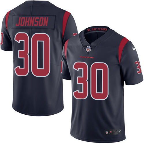 Men's Nike Houston Texans #30 Kevin Johnson Limited Navy Blue Rush Vapor Untouchable NFL Jersey