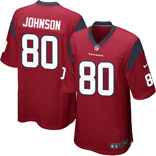 Men's Nike Houston Texans #80 Andre Johnson Game Red Alternate NFL Jersey