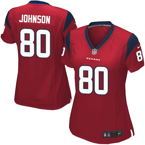 Women's Nike Houston Texans #80 Andre Johnson Game Red Alternate NFL Jersey