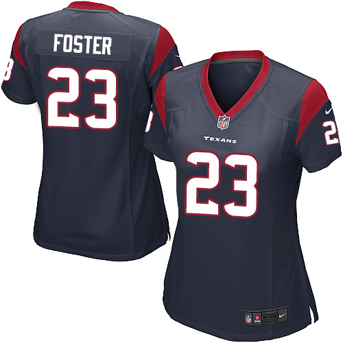 Women's Nike Houston Texans #23 Arian Foster Game Navy Blue Team Color NFL Jersey
