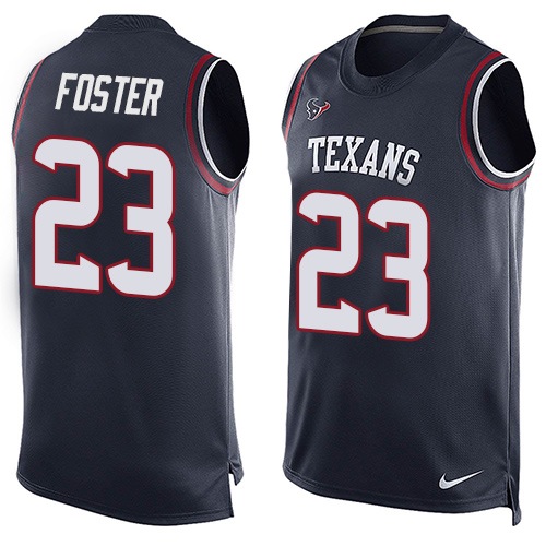 Men's Nike Houston Texans #23 Arian Foster Limited Navy Blue Player Name & Number Tank Top NFL Jersey