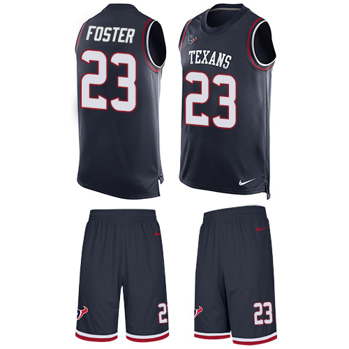 Men's Nike Houston Texans #23 Arian Foster Limited Navy Blue Tank Top Suit NFL Jersey