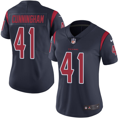 Women's Nike Houston Texans #41 Zach Cunningham Limited Navy Blue Rush Vapor Untouchable NFL Jersey