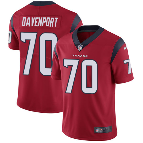 Men's Nike Houston Texans #70 Julien Davenport Red Alternate Vapor Untouchable Limited Player NFL Jersey