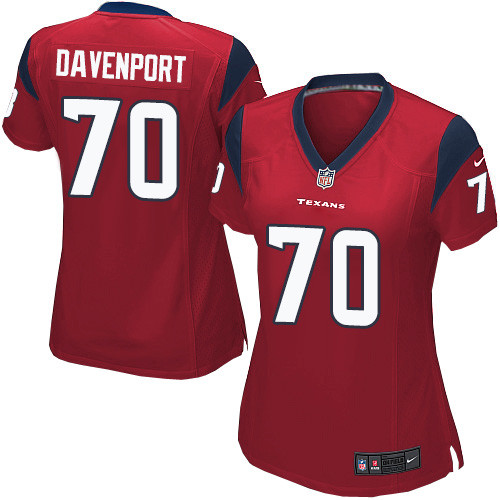 Women's Nike Houston Texans #70 Julien Davenport Red Alternate Vapor Untouchable Limited Player NFL Jersey