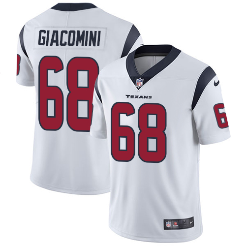 Men's Nike Houston Texans #68 Breno Giacomini White Vapor Untouchable Limited Player NFL Jersey