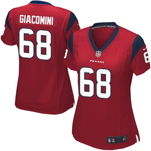 Women's Nike Houston Texans #68 Breno Giacomini Game Red Alternate NFL Jersey