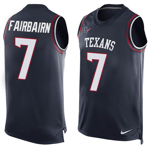 Men's Nike Houston Texans #7 Ka'imi Fairbairn Limited Navy Blue Player Name & Number Tank Top NFL Jersey