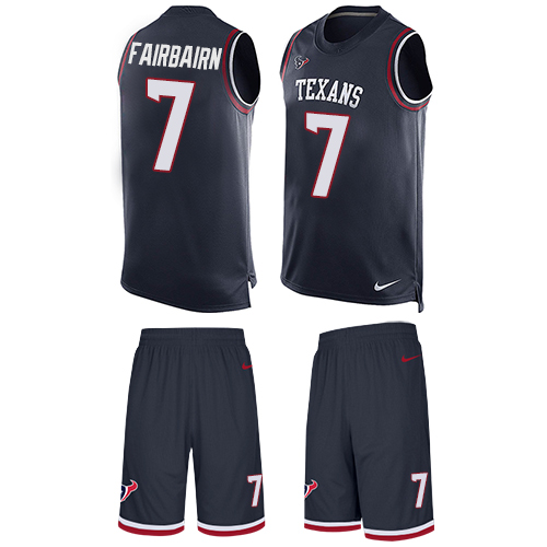 Men's Nike Houston Texans #7 Ka'imi Fairbairn Limited Navy Blue Tank Top Suit NFL Jersey
