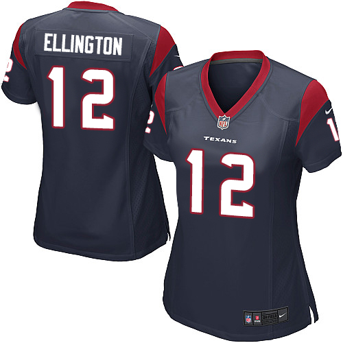 Women's Nike Houston Texans #12 Bruce Ellington Game Navy Blue Team Color NFL Jersey