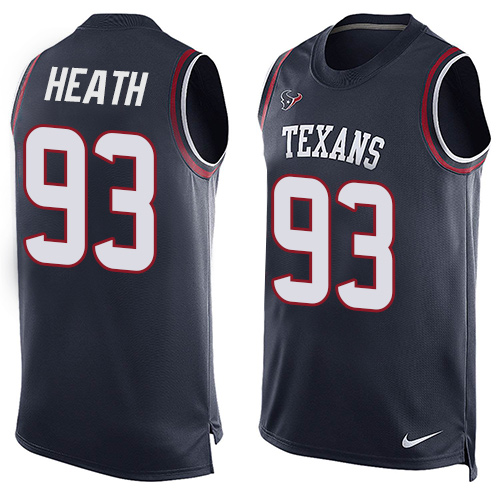 Men's Nike Houston Texans #93 Joel Heath Limited Navy Blue Player Name & Number Tank Top NFL Jersey