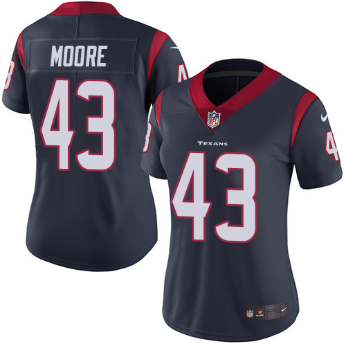 Women's Nike Houston Texans #43 Corey Moore Navy Blue Team Color Vapor Untouchable Limited Player NFL Jersey