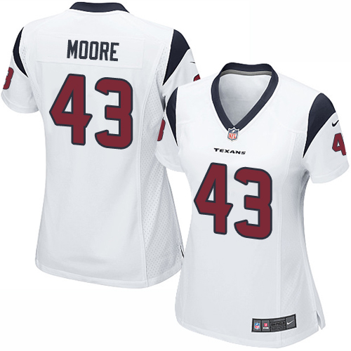 Women's Nike Houston Texans #43 Corey Moore Game White NFL Jersey