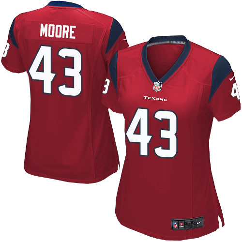 Women's Nike Houston Texans #43 Corey Moore Game Red Alternate NFL Jersey