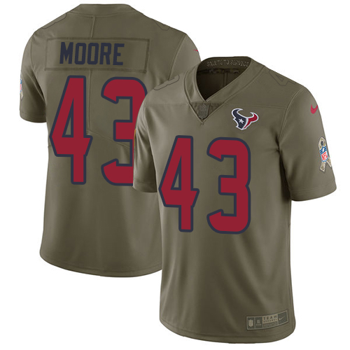 Men's Nike Houston Texans #43 Corey Moore Limited Olive 2017 Salute to Service NFL Jersey