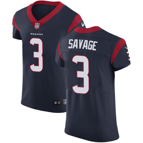 Men's Nike Houston Texans #3 Tom Savage Navy Blue Team Color Vapor Untouchable Elite Player NFL Jersey