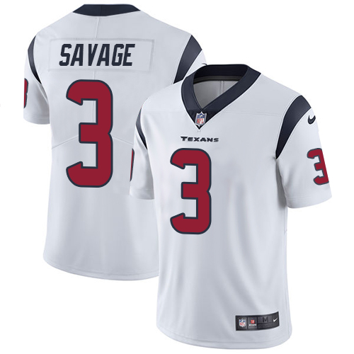 Men's Nike Houston Texans #3 Tom Savage White Vapor Untouchable Limited Player NFL Jersey