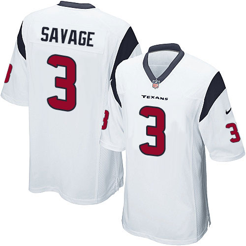 Men's Nike Houston Texans #3 Tom Savage Game White NFL Jersey