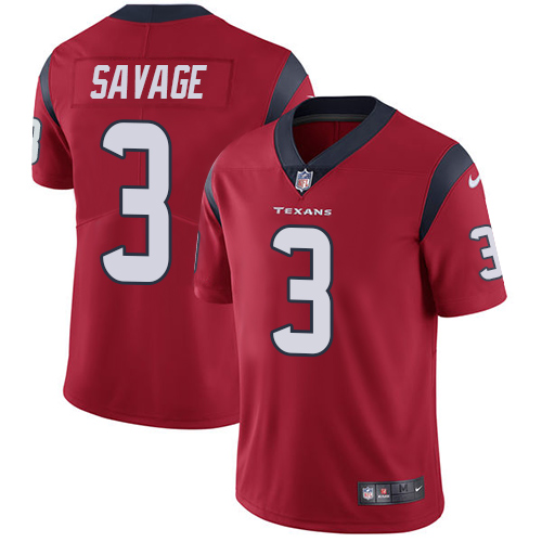 Men's Nike Houston Texans #3 Tom Savage Red Alternate Vapor Untouchable Limited Player NFL Jersey