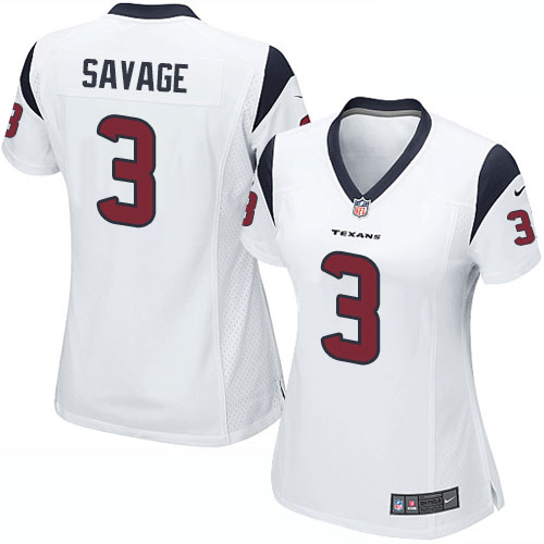 Women's Nike Houston Texans #3 Tom Savage Game White NFL Jersey