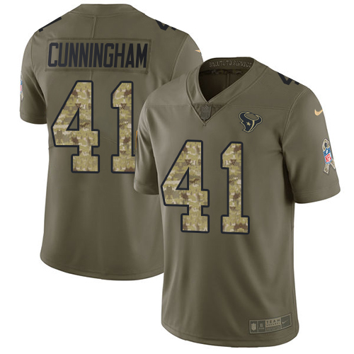 Men's Nike Houston Texans #41 Zach Cunningham Limited Olive/Camo 2017 Salute to Service NFL Jersey