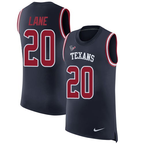 Men's Nike Houston Texans #20 Jeremy Lane Navy Blue Rush Player Name & Number Tank Top NFL Jersey