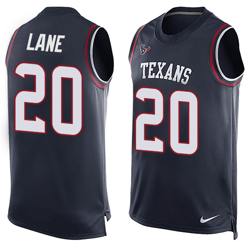 Men's Nike Houston Texans #20 Jeremy Lane Limited Navy Blue Player Name & Number Tank Top NFL Jersey