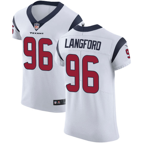 Men's Nike Houston Texans #96 Kendall Langford White Vapor Untouchable Elite Player NFL Jersey