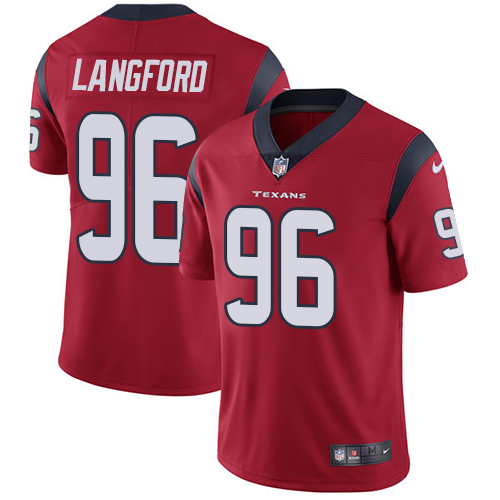 Men's Nike Houston Texans #96 Kendall Langford Red Alternate Vapor Untouchable Limited Player NFL Jersey