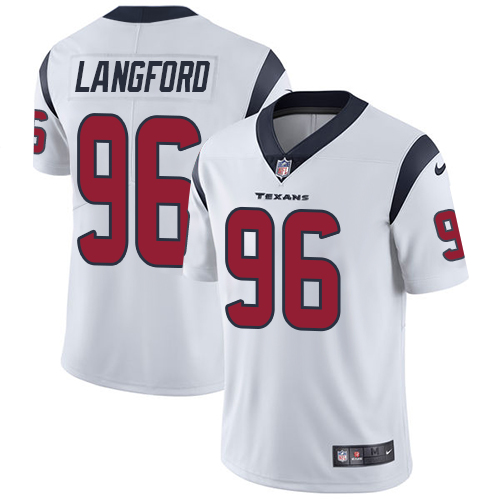 Youth Nike Houston Texans #96 Kendall Langford White Vapor Untouchable Limited Player NFL Jersey