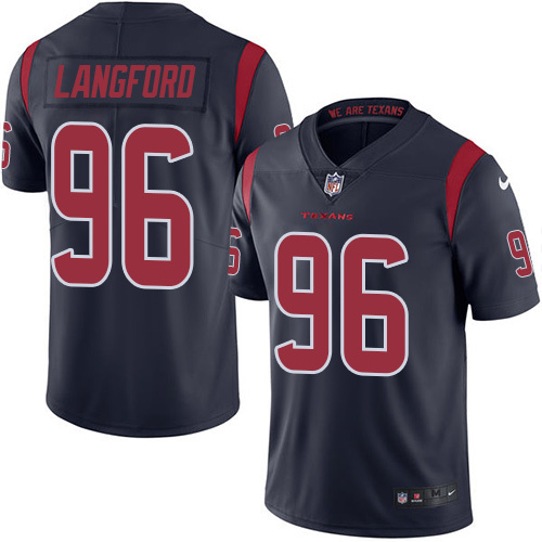 Youth Nike Houston Texans #96 Kendall Langford Limited Navy Blue Rush Vapor Untouchable NFL Jersey