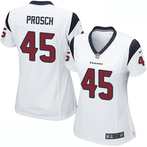 Women's Nike Houston Texans #45 Jay Prosch Game White NFL Jersey