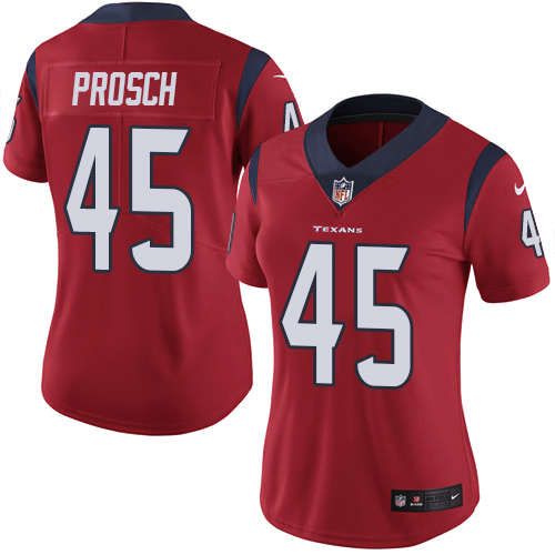 Women's Nike Houston Texans #45 Jay Prosch Red Alternate Vapor Untouchable Elite Player NFL Jersey