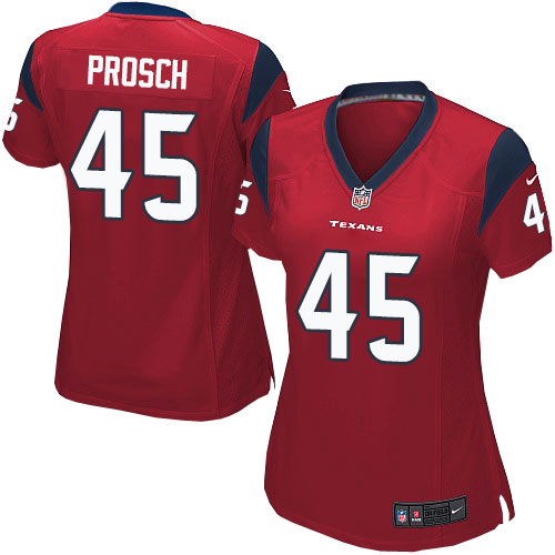 Women's Nike Houston Texans #45 Jay Prosch Game Red Alternate NFL Jersey