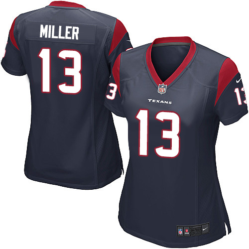 Women's Nike Houston Texans #13 Braxton Miller Game Navy Blue Team Color NFL Jersey