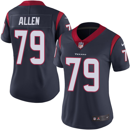 Women's Nike Houston Texans #79 Jeff Allen Navy Blue Team Color Vapor Untouchable Elite Player NFL Jersey