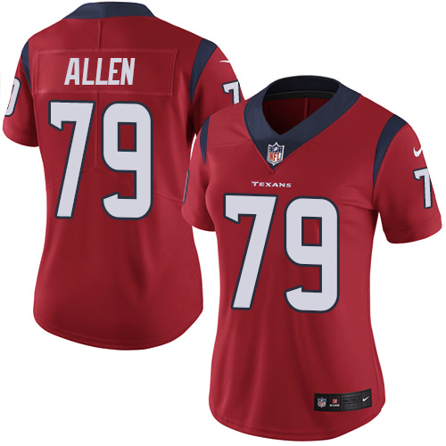 Women's Nike Houston Texans #79 Jeff Allen Red Alternate Vapor Untouchable Limited Player NFL Jersey