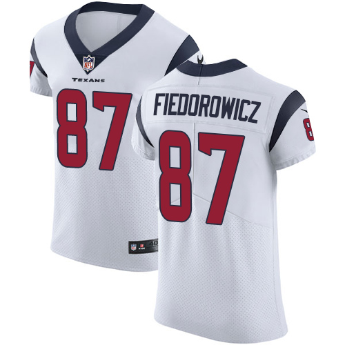 Men's Nike Houston Texans #87 C.J. Fiedorowicz White Vapor Untouchable Elite Player NFL Jersey