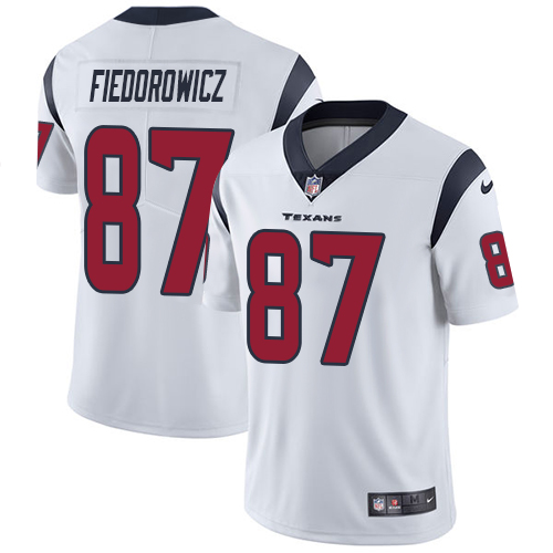 Men's Nike Houston Texans #87 C.J. Fiedorowicz White Vapor Untouchable Limited Player NFL Jersey