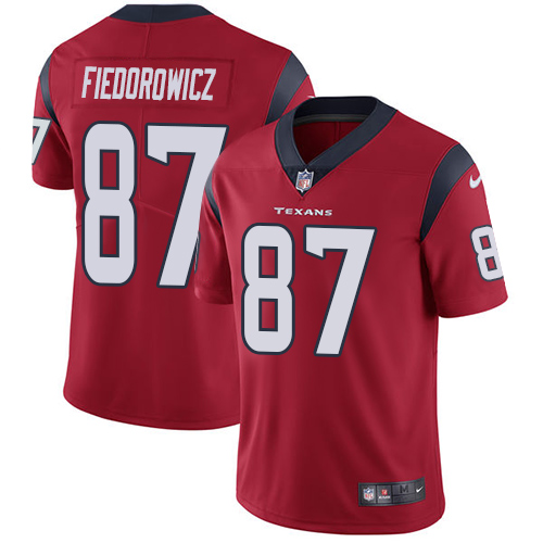 Men's Nike Houston Texans #87 C.J. Fiedorowicz Red Alternate Vapor Untouchable Limited Player NFL Jersey