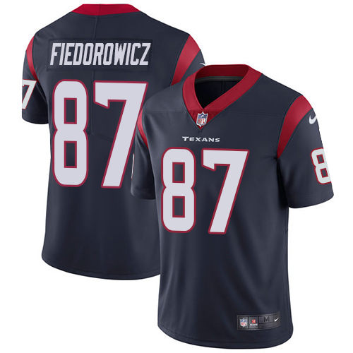 Youth Nike Houston Texans #87 C.J. Fiedorowicz Navy Blue Team Color Vapor Untouchable Limited Player NFL Jersey