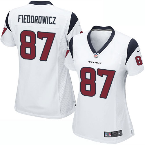 Women's Nike Houston Texans #87 C.J. Fiedorowicz Game White NFL Jersey