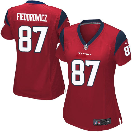Women's Nike Houston Texans #87 C.J. Fiedorowicz Game Red Alternate NFL Jersey
