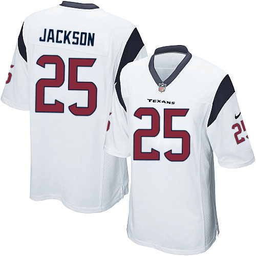 Men's Nike Houston Texans #25 Kareem Jackson Game White NFL Jersey