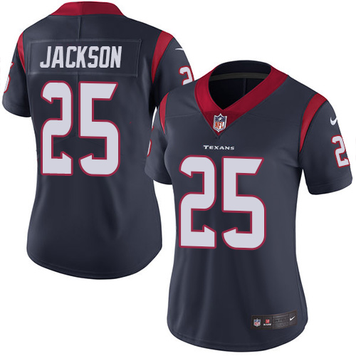 Women's Nike Houston Texans #25 Kareem Jackson Navy Blue Team Color Vapor Untouchable Elite Player NFL Jersey
