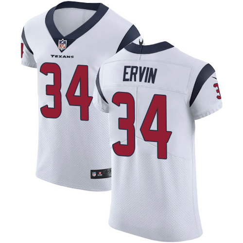 Men's Nike Houston Texans #34 Tyler Ervin White Vapor Untouchable Elite Player NFL Jersey